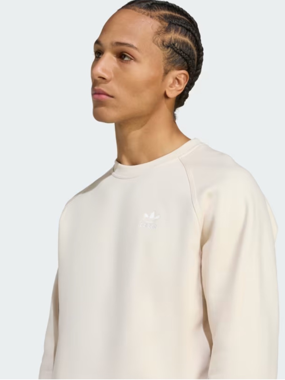 NWT Men’s M Adidas Off-White Trefoil Crew Sweatshirt - Picture 2 of 9